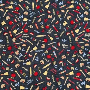 Vintage Christopher & Banks Teacher Back 2 School Novelty Print Midi Skirt Sz 10